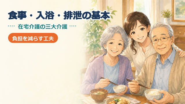 在宅介護の食事・入浴・排泄の基本｜負担を減らす工夫を解説
