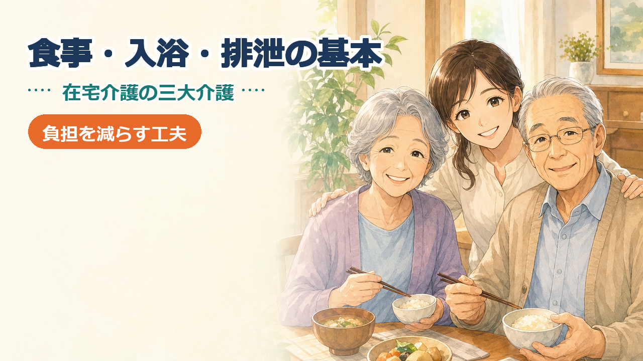 在宅介護の食事・入浴・排泄の基本｜負担を減らす工夫を解説